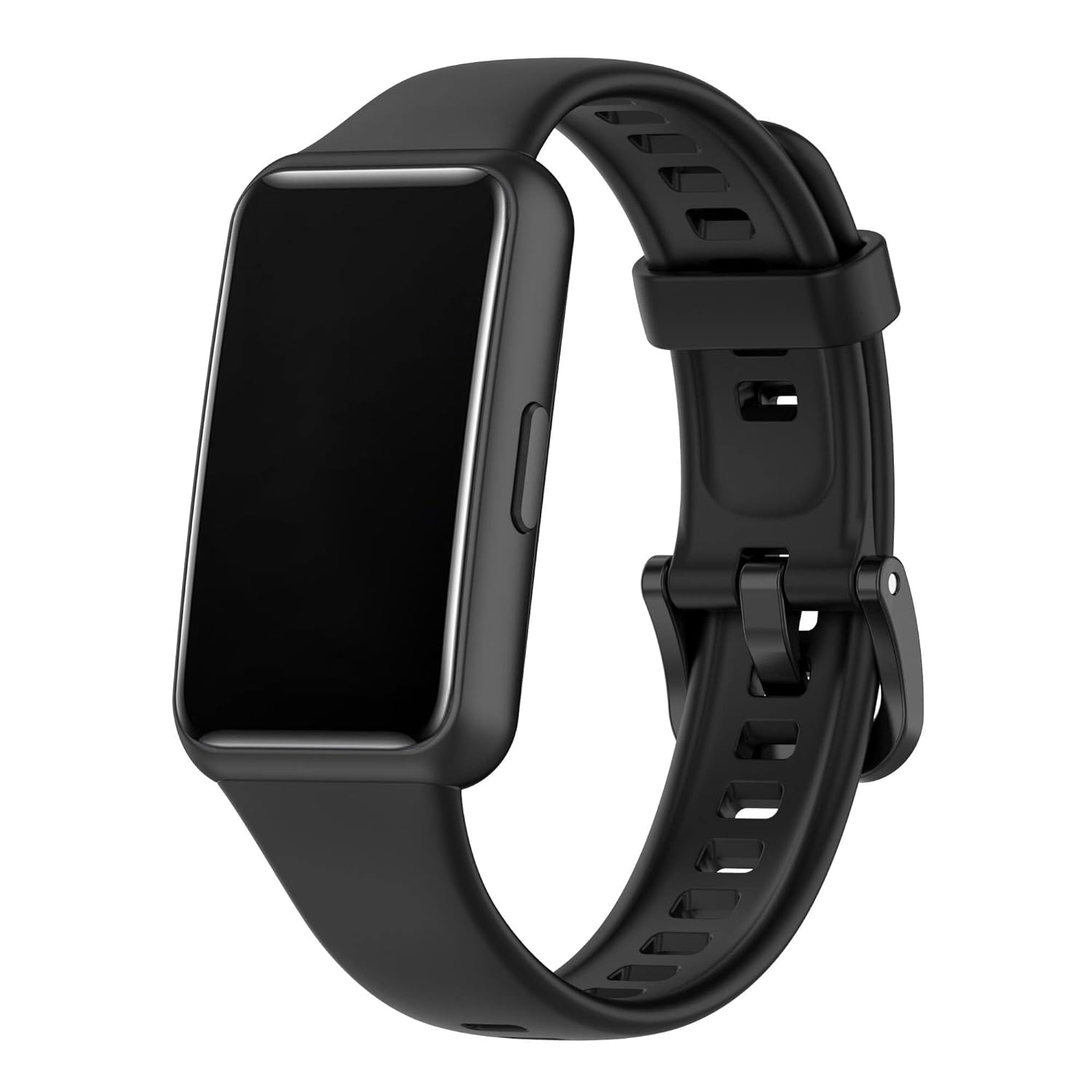 Coverzone Huawei Band 7 ile uyumlu Saat Kayışı Ent Kaliteli Huawei Mi Band 7 ile uyumlu Spor Saat Kontrast Renkli Lagniappe Silikon Kordon (Siyah)