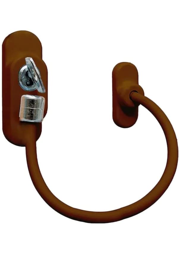 Winlock Beyaz Çelik Halatlı Kablolu Pvc Pencere Emniyet Çocuk Güvenlik Kilidi 1 ADET (KAHVERENGİ)