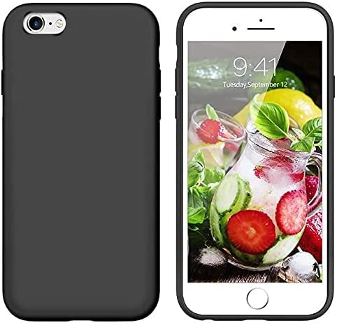 GGM AKSESUAR iPhone 6 / 6S ile Uyumlu İçi Kadife Dışı Mat Yapıya Sahip Koruma Sağlayan Lansman Silikon Kılıf (Siyah)