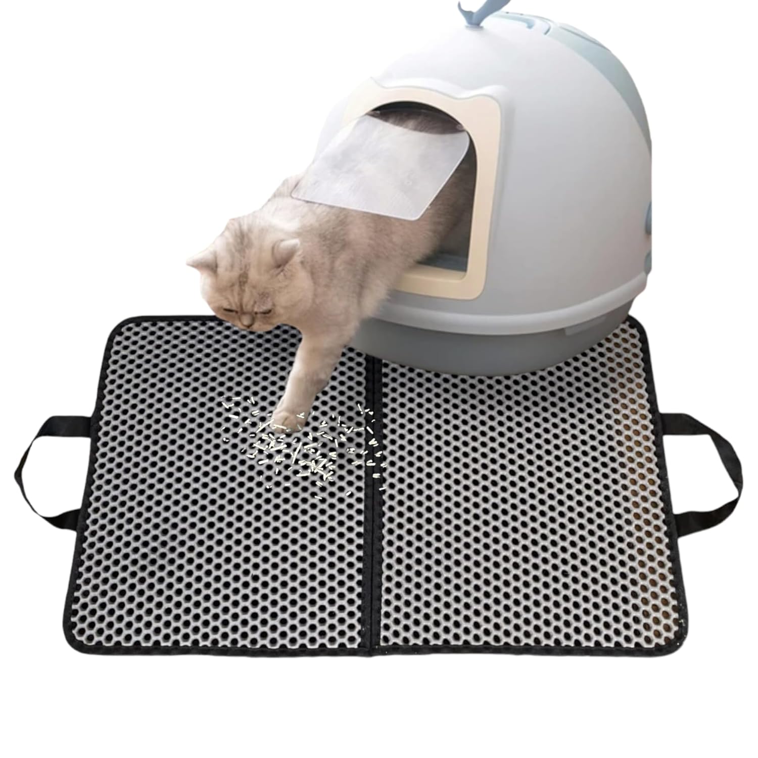 Okavango Elekli Kedi Tuvalet Önü Paspası Kedi Paspası, Kedi Kumu Paspası, Katlanabilir Büyük Boy Kedi Tuvalet Önü Paspası, Yıkanabilir 60x35