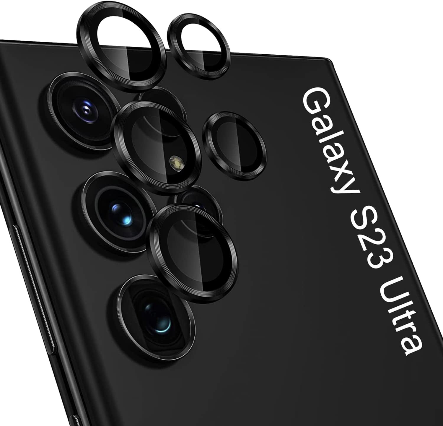 teknosepetim Samsung Galaxy S23 Ultra Uyumlu Kamera Lens Koruyucu Cam 3d Tam Kaplar Metal Çizilmez Cam HD Kamera Bozmaz 5 parça