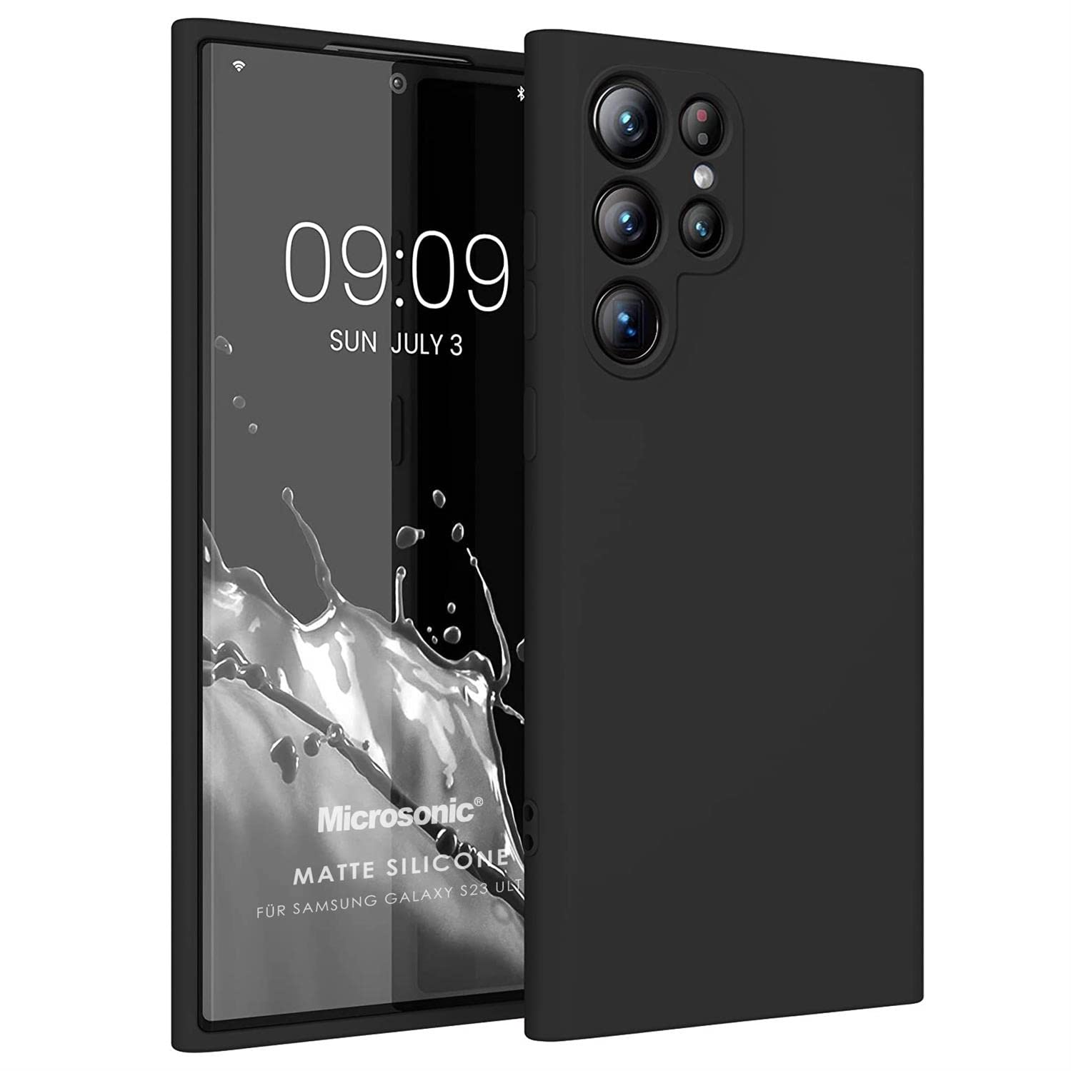 Microsonic Matte Silicone Samsung Galaxy S23 Ultra için Kılıf Siyah [Galaxy S23 Ultra ile Uyumlu Kılıf - Siyah]