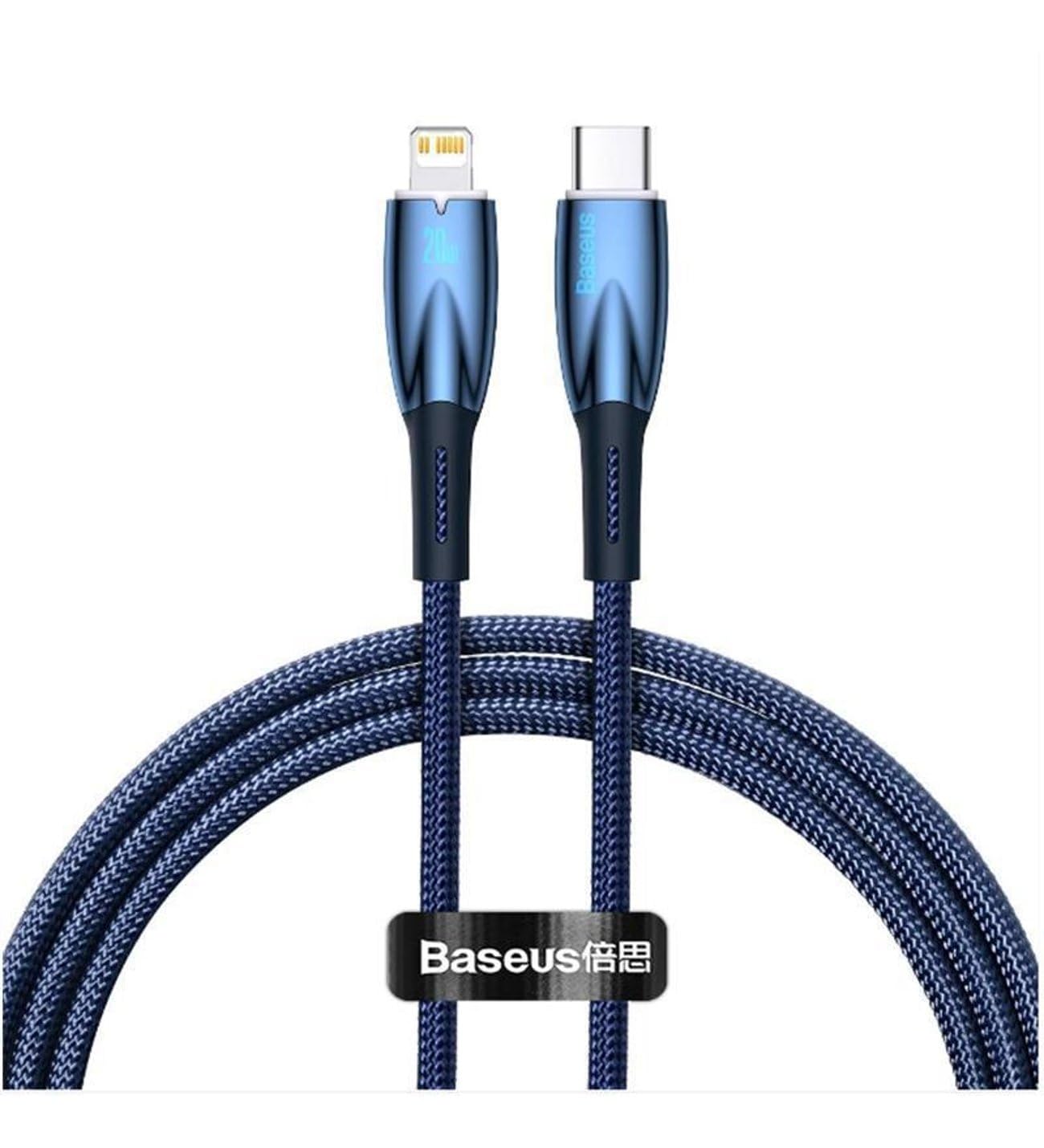 Baseus Glimmer 20W Type-C to Lightning Şarj Kablosu 1m Mavi