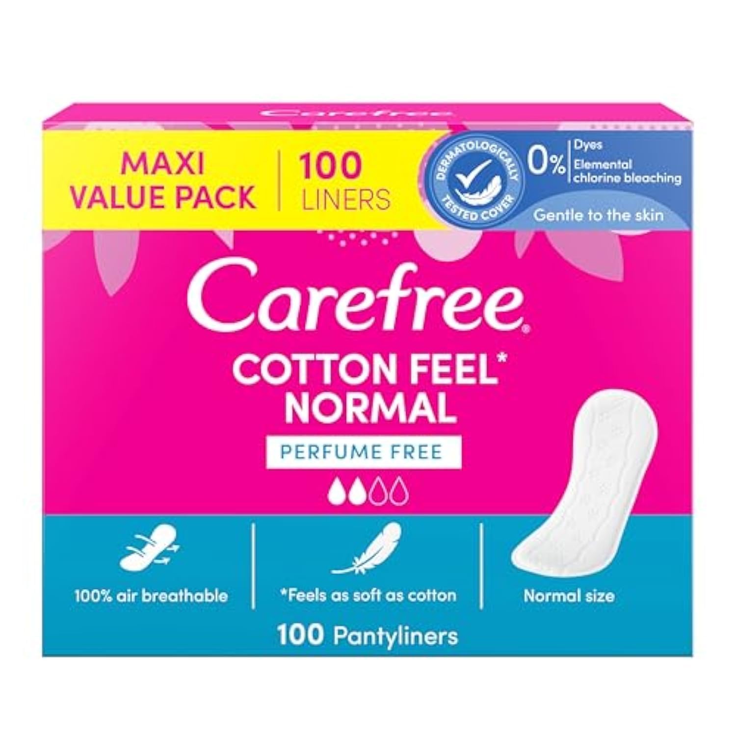 Carefree Normal Cotton Parfümsüz 100'lü Günlük Ped