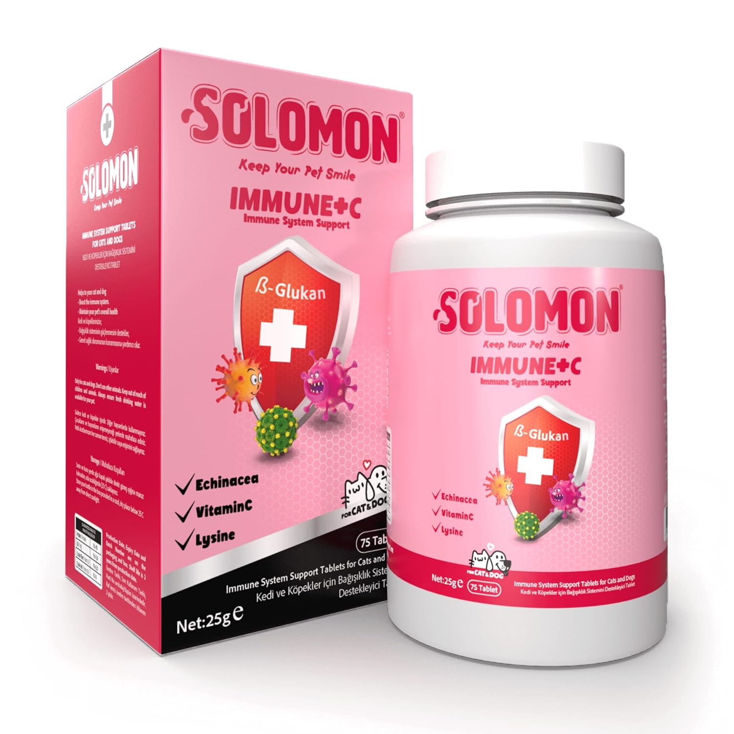 Solomon Immune+C Kedi ve Köpekler için Bağışıklık Sistemini Destekleyici Tablet