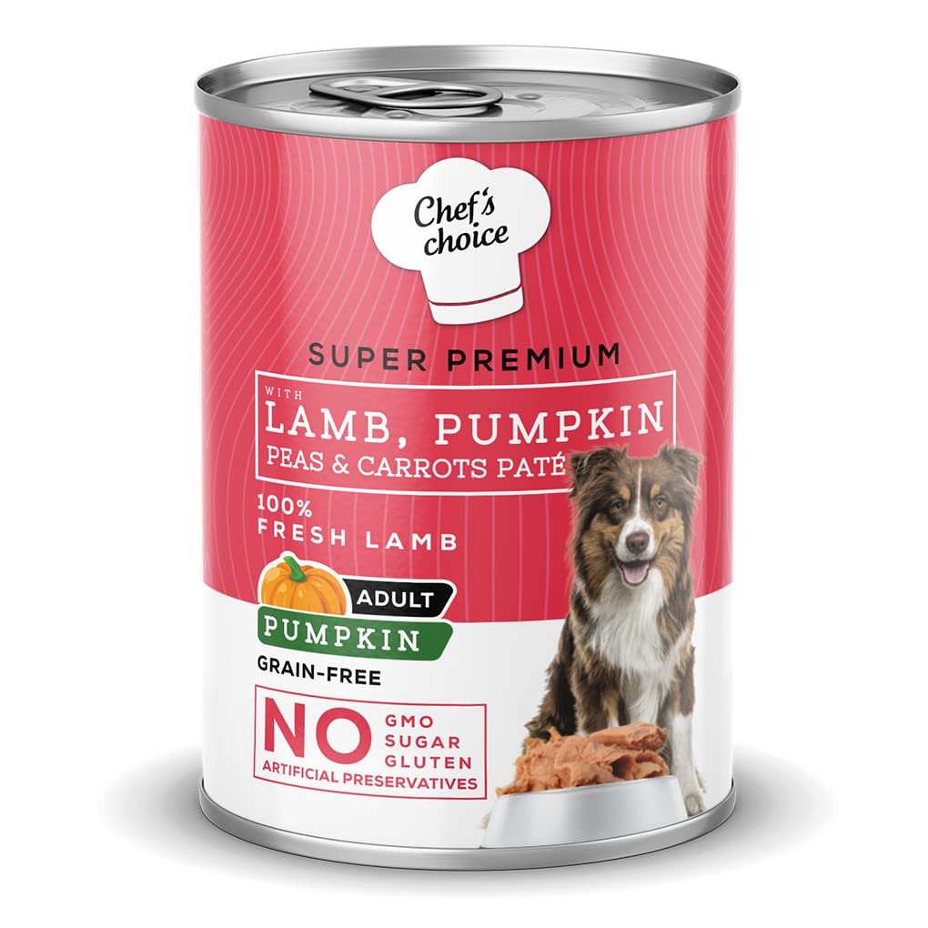 Chef's Choice Yetişkin Köpekler İçin, Tahılsız, Hipoalerjenik, Kuzu Etli, Balkabaklı, Bezelyeli Ve Havuçlu Ezme, 400 g x 12 Adet