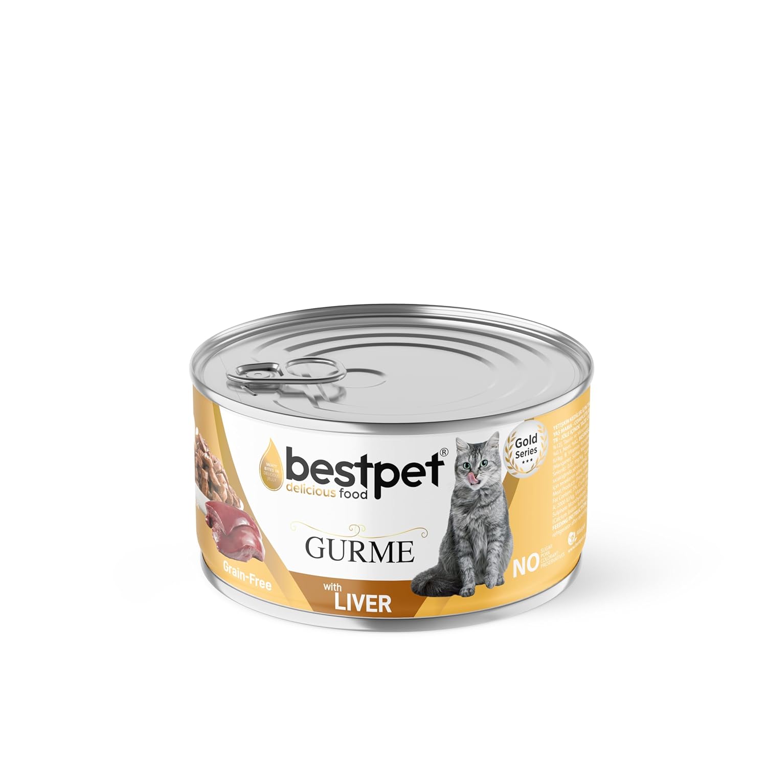 Bestpet Yetişkin Gurme Kediler İçin, Tahılsız, Ciğer Parça Etli Yaş Mama, 85 gr x 24 Adet