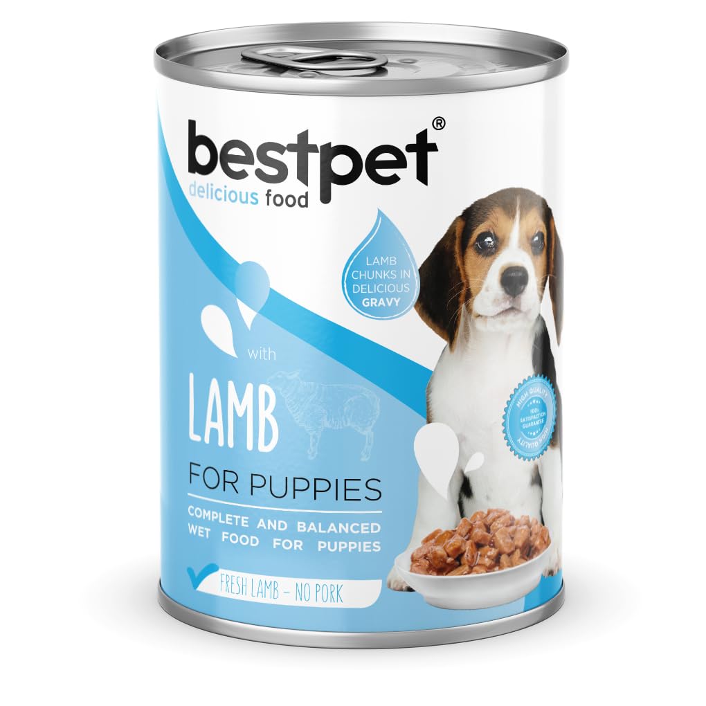 Bestpet Yavru Köpekler İçin, Taze Kuzu Parça Etli Ve Soslu Yaş Mama, 400 g x 12 Adet