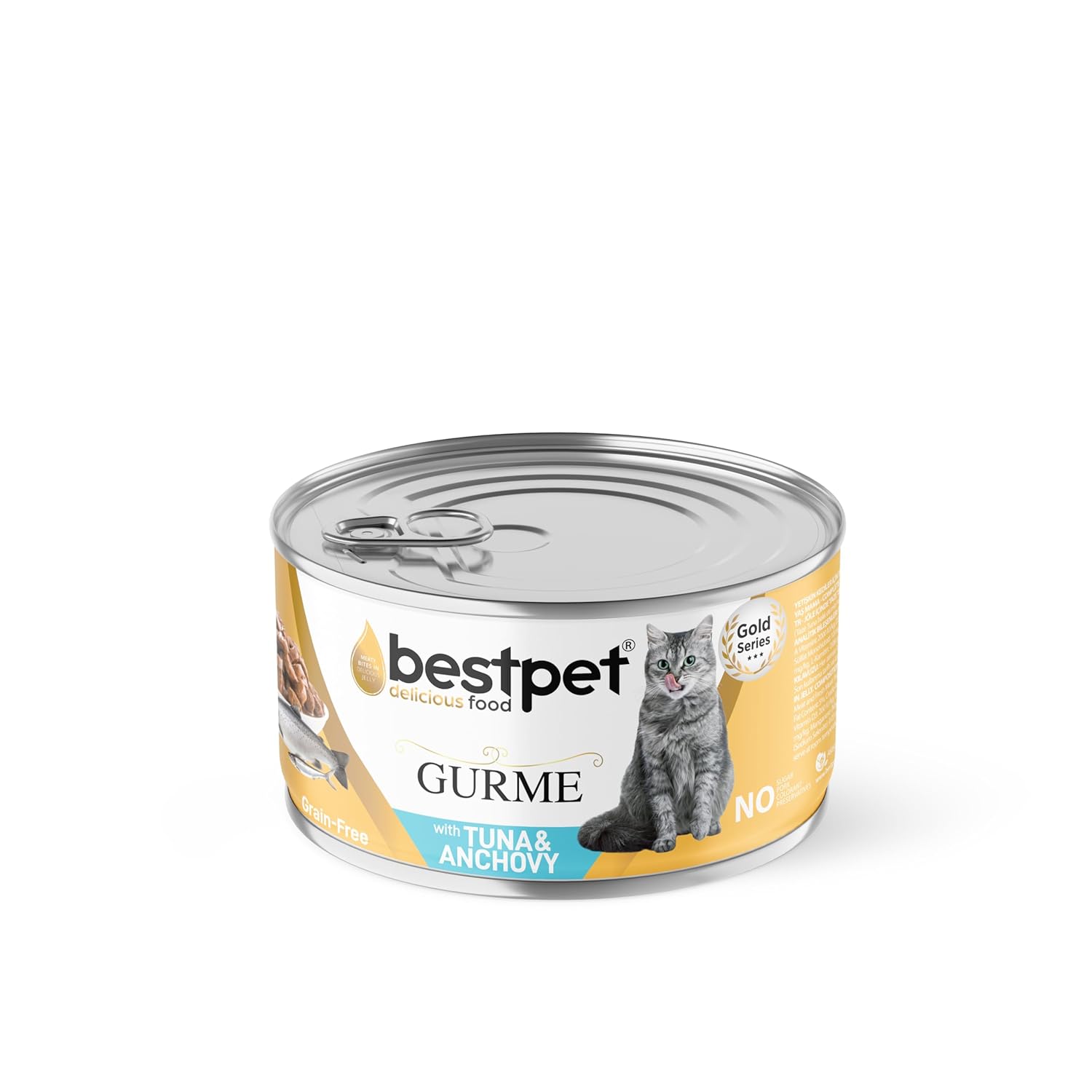 Bestpet Yetişkin Gurme Kediler İçin, Tahılsız, Jöle İçinde Ton Balığı Parça Etli Yaş Mama, 85 gr x 24 adet