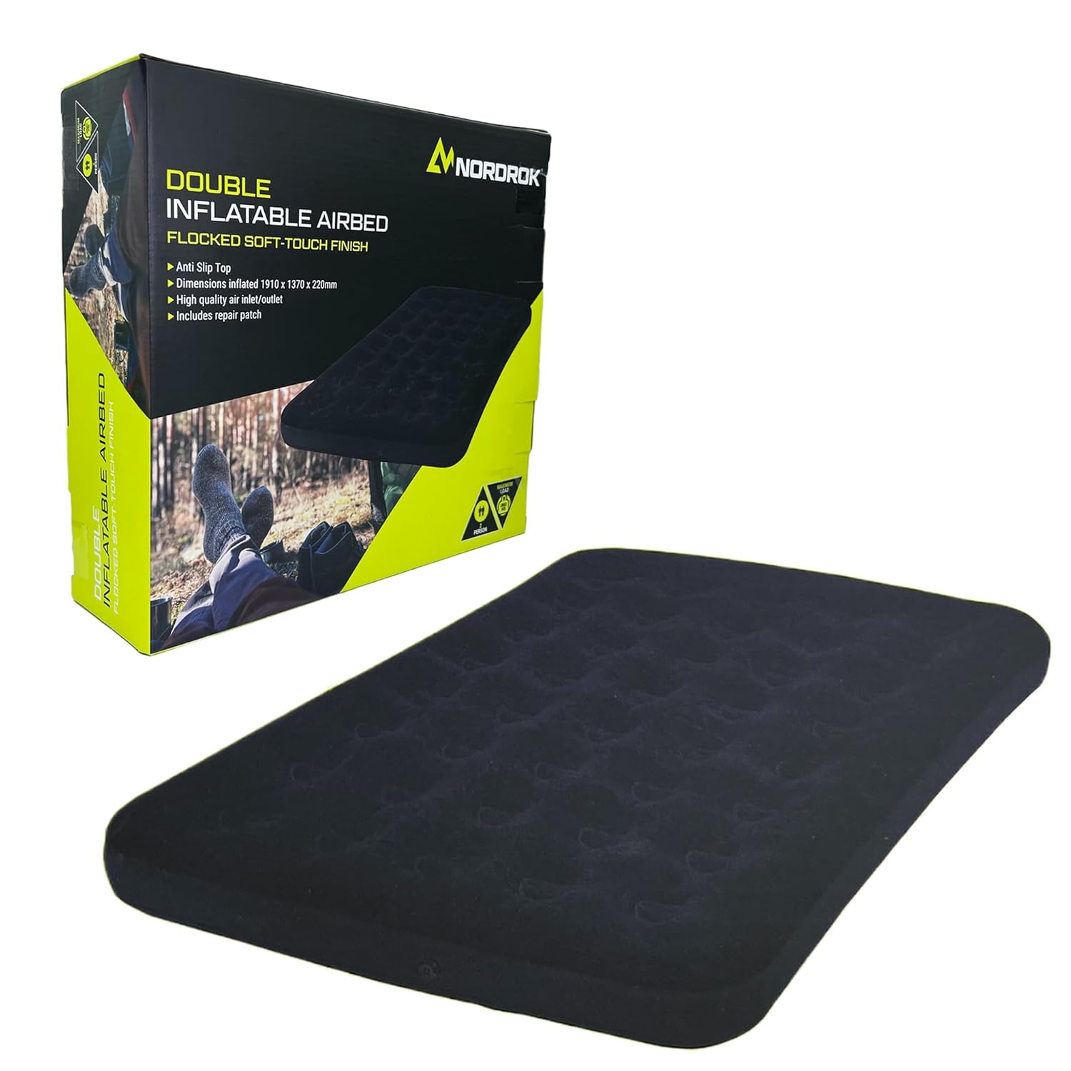 Nordrok 75146 Double Flocked Inflatable Airbed