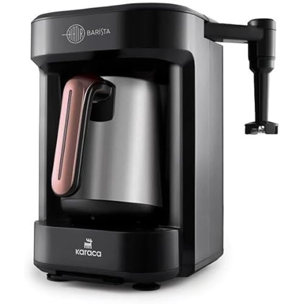Karaca Hatır Barista Steel Latte Cappuccino, Közde Türk Kahvesi, Sütlü Türk Kahvesi, Sütlü İçecek Hazırlama Makinesi Rosegold Çelik Cezveli 5 Fincan Kapasiteli Bol Köpüklü