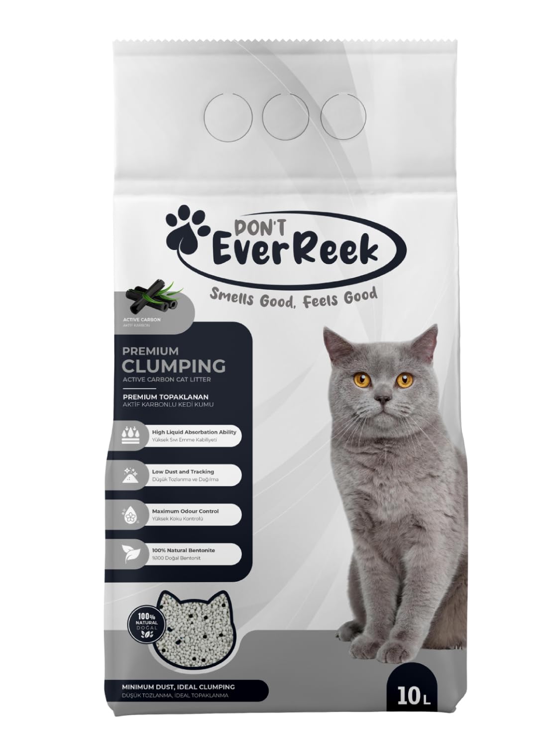 Ever Reek Kedi Kumu (10 Litre, Aktif Karbon)