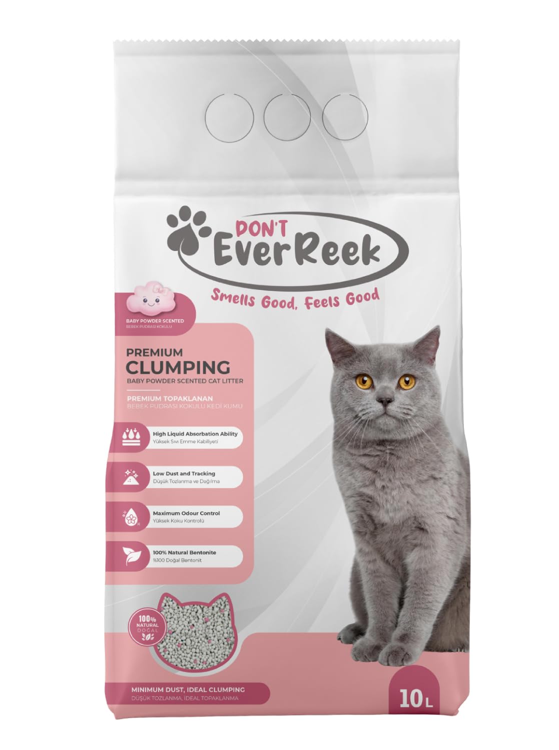 Ever Reek Kedi Kumu (10 Litre, Bebek Pudrası Kokulu)
