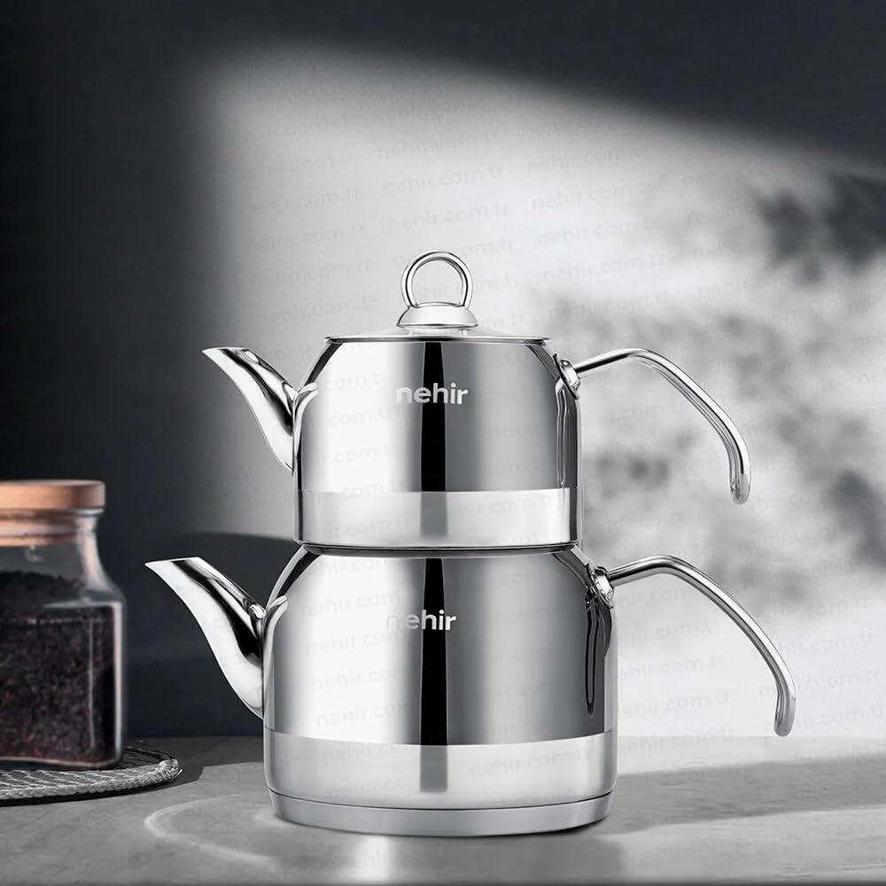 Nehir Lotus Midi Paslanmaz Çelik Çaydanlık Takımı