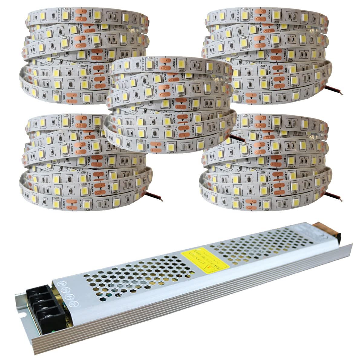25 Metre Şerit LED Günışığı Renk + 12v 33 Amper 400 Watt LED Trafo - 3 Dirençli Double Pcb - Oturma Odası, Yatak Odası ve Mutfak için Gizli Aydınlatma
