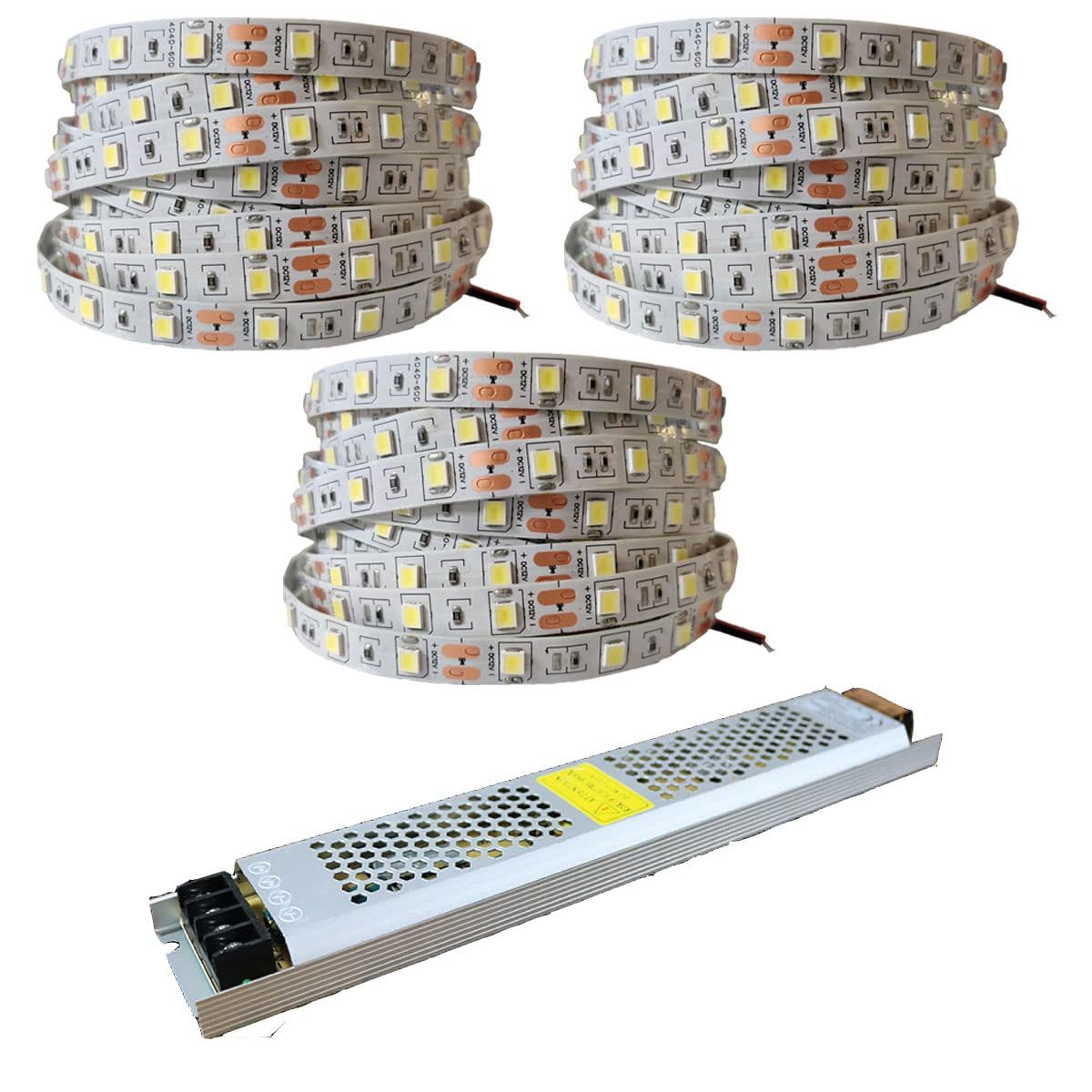 15 Metre Şerit LED Günışığı Renk + 12v 16.5 Amper 200 Watt LED Trafo - 3 Dirençli Double Pcb - Oturma Odası, Yatak Odası ve Mutfak için Gizli Aydınlatma
