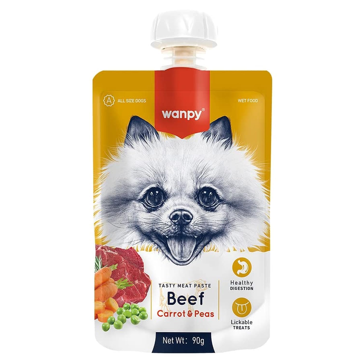 Wanpy Taze Sığır Etli&Havuçlu Köpek Et Ezmesi 90 gr Tekli