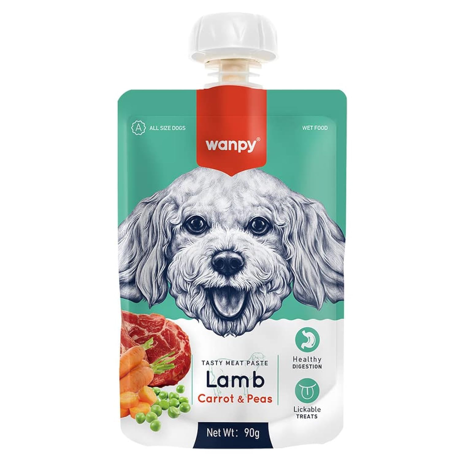 Wanpy Taze Kuzulu&Havuçlu Köpek Et Ezmesi 90 gr Tekli