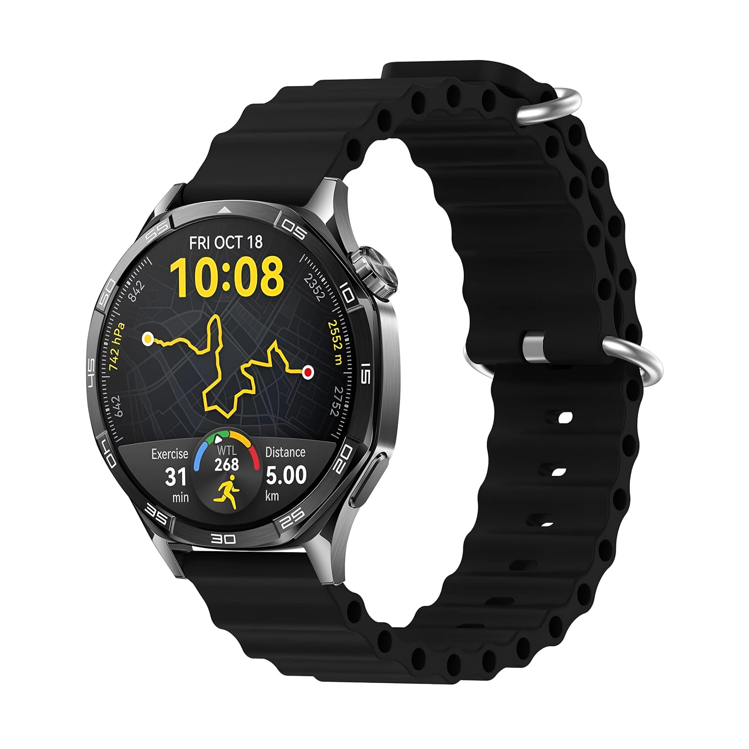 Teknoft 22mm ile Uyumlu Saatler için Ocean Loop 46mm Silikon Kordon HUAWEI Watch (GT5/GT4/Watch 4 Pro/GT3/GT3 Pro/GT2/GT2 Pro) Galaxy Watch (Gear S3/Watch 46mm) (Siyah)