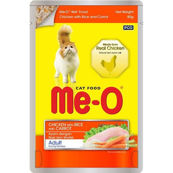 Me-O Tavuk ile Pirinç Ve Havuçlu, 80 gr Tekli Paket