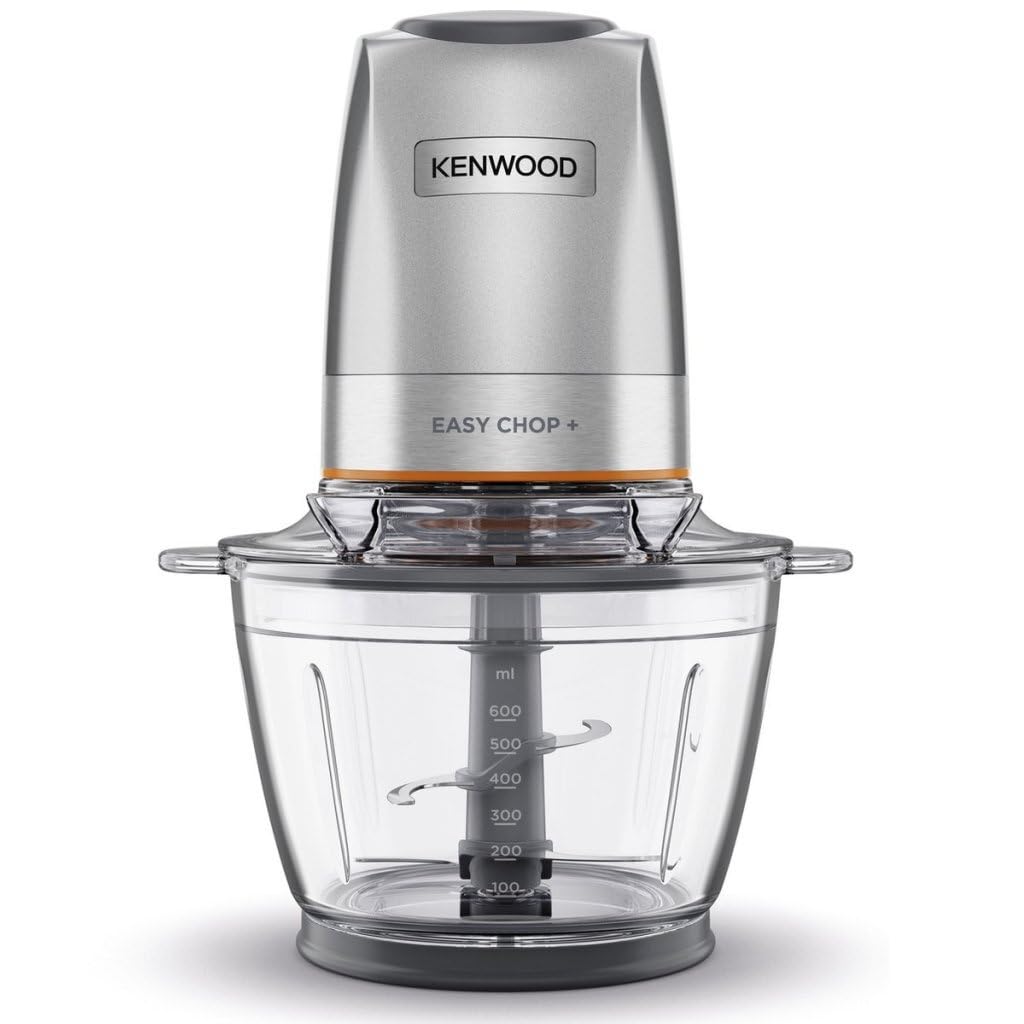 Kenwood Easy Chop+ Cam Hazneli Doğrayıcı Blender CHP62.400SI - Gümüş, 500 Watt, 600 ml, Buz Kırma, Çift Hız, Hazırla ve Sakla Kapağı, Spatula, Dörtlü Bıçak Sistemi, Kaymaz Mat
