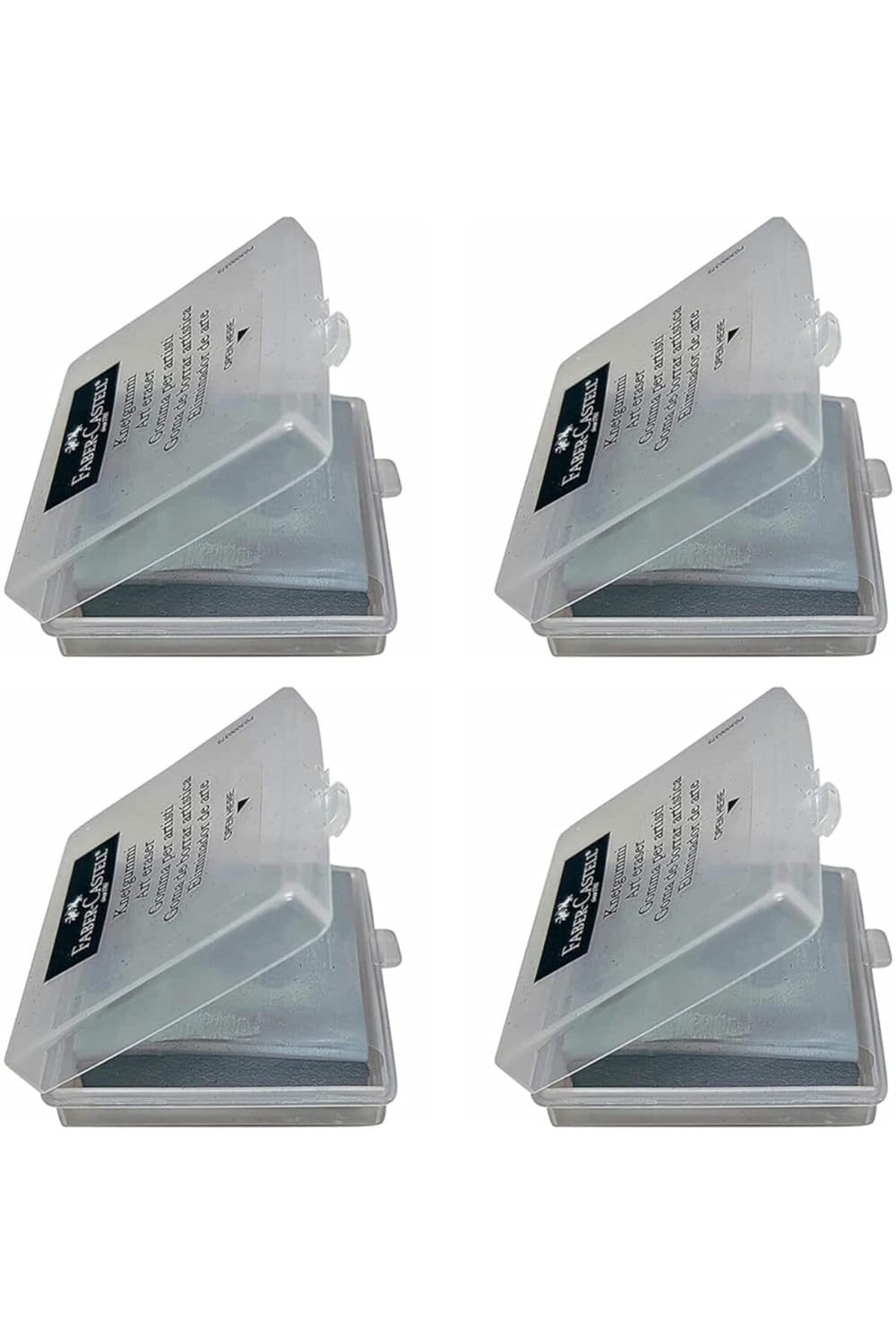 Faber-Castell Faber Castell Gri Hamur Silgi Plastik Kutulu Çizim Silgisi 4 Adet