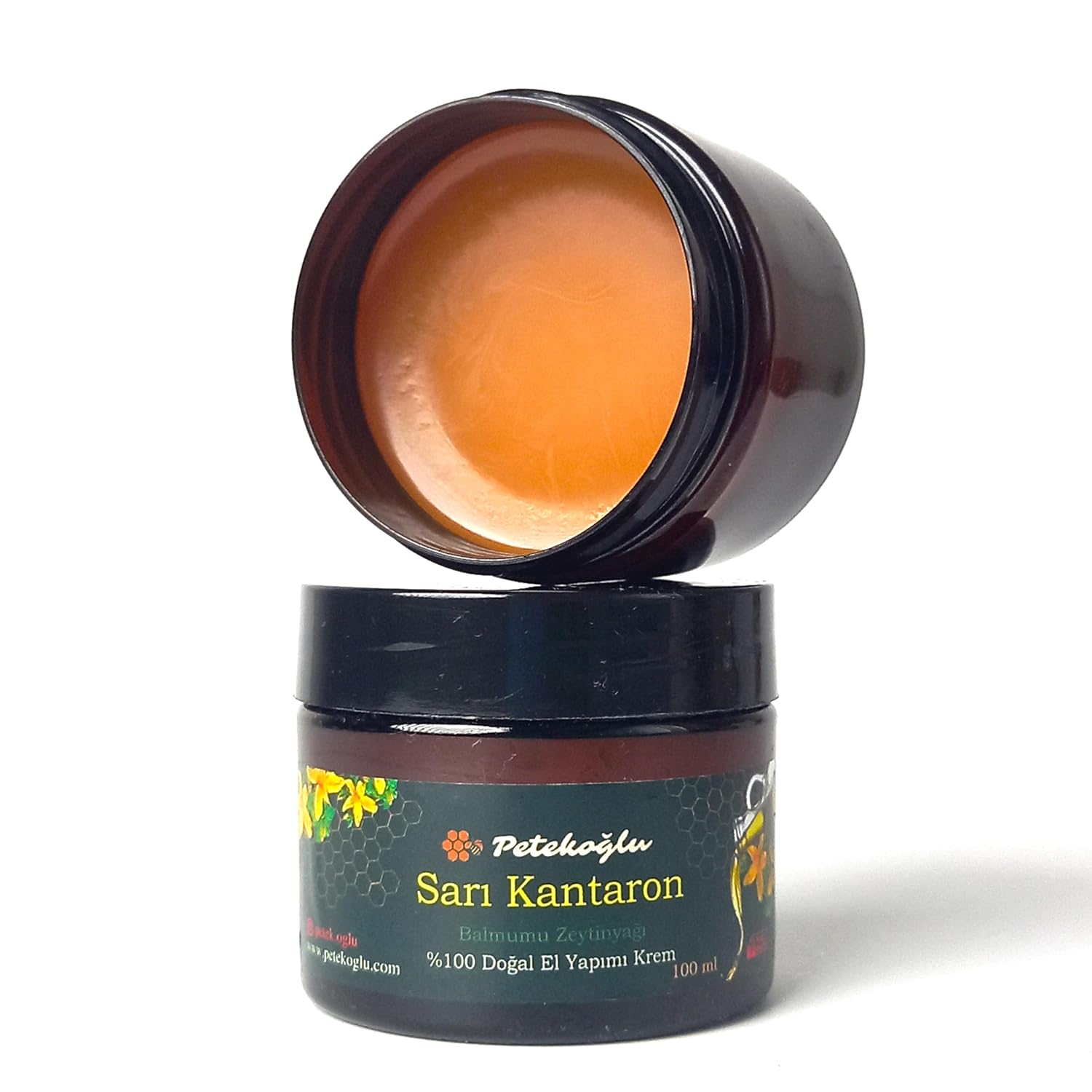 Petekoğlu (100ML) El Yapımı Sarı Kantaron Çiçeği Yağı Zeytinyağı Balmumu Bakım Onarım Kremi