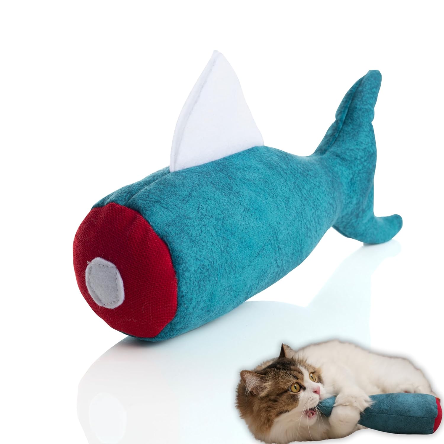 pawdaz Matatabi - Fısh (24x11cm) Bol Sesli, Bol Kokulu Kedi Oyuncağı (Mavi)