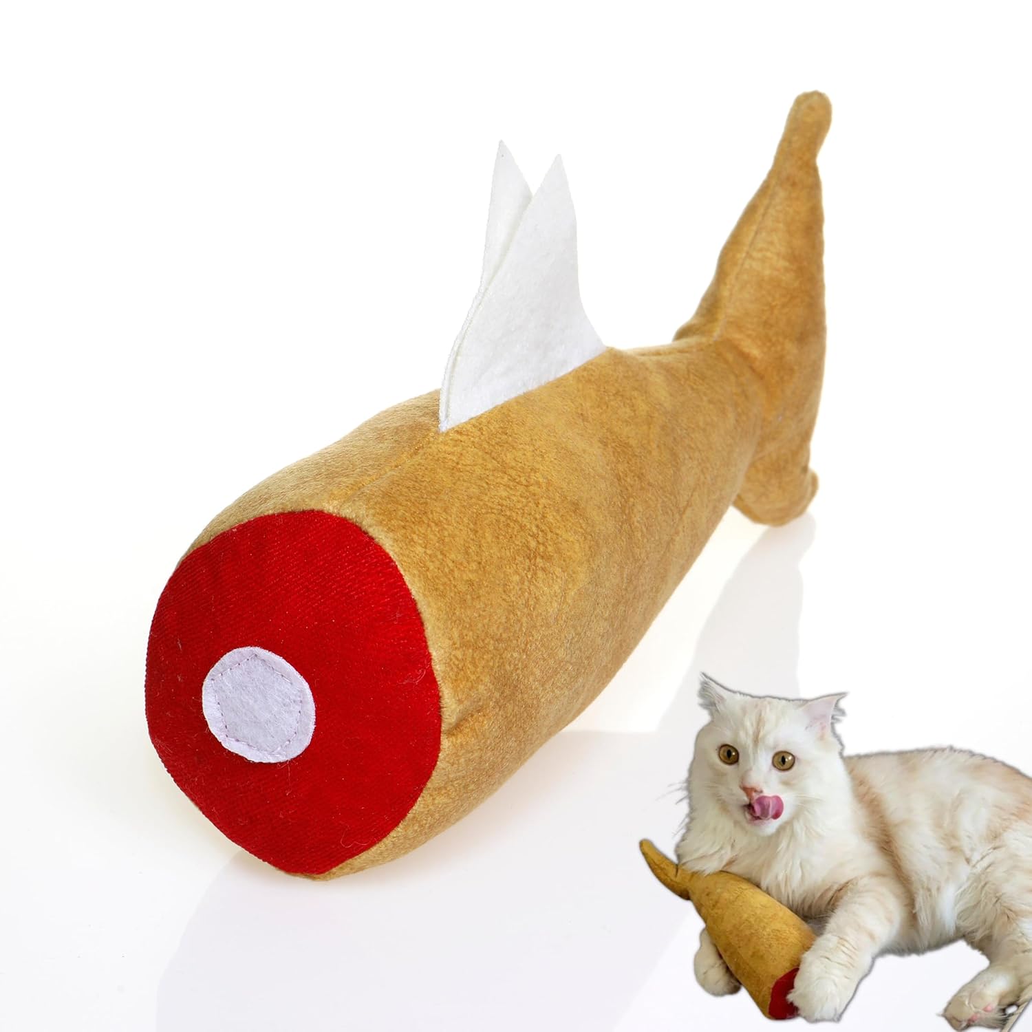 pawdaz Matatabi - Fısh (24x11cm) Bol Sesli, Bol Kokulu Kedi Oyuncağı (Golden)