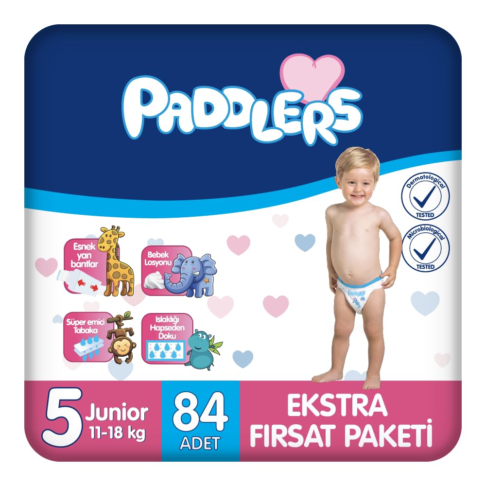 Paddlers Bebek Bezi 5 Numara Junior 84 Adet (11-18 Kg) Ekstra Fırsat Paketi