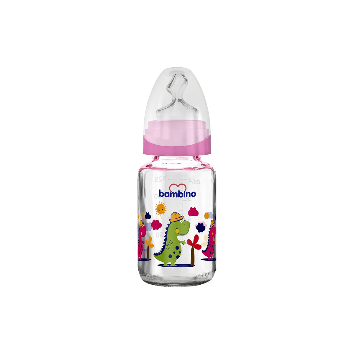 Bambino Ortodontik Cam Biberon 125 ML -Blister (Dino Dino)
