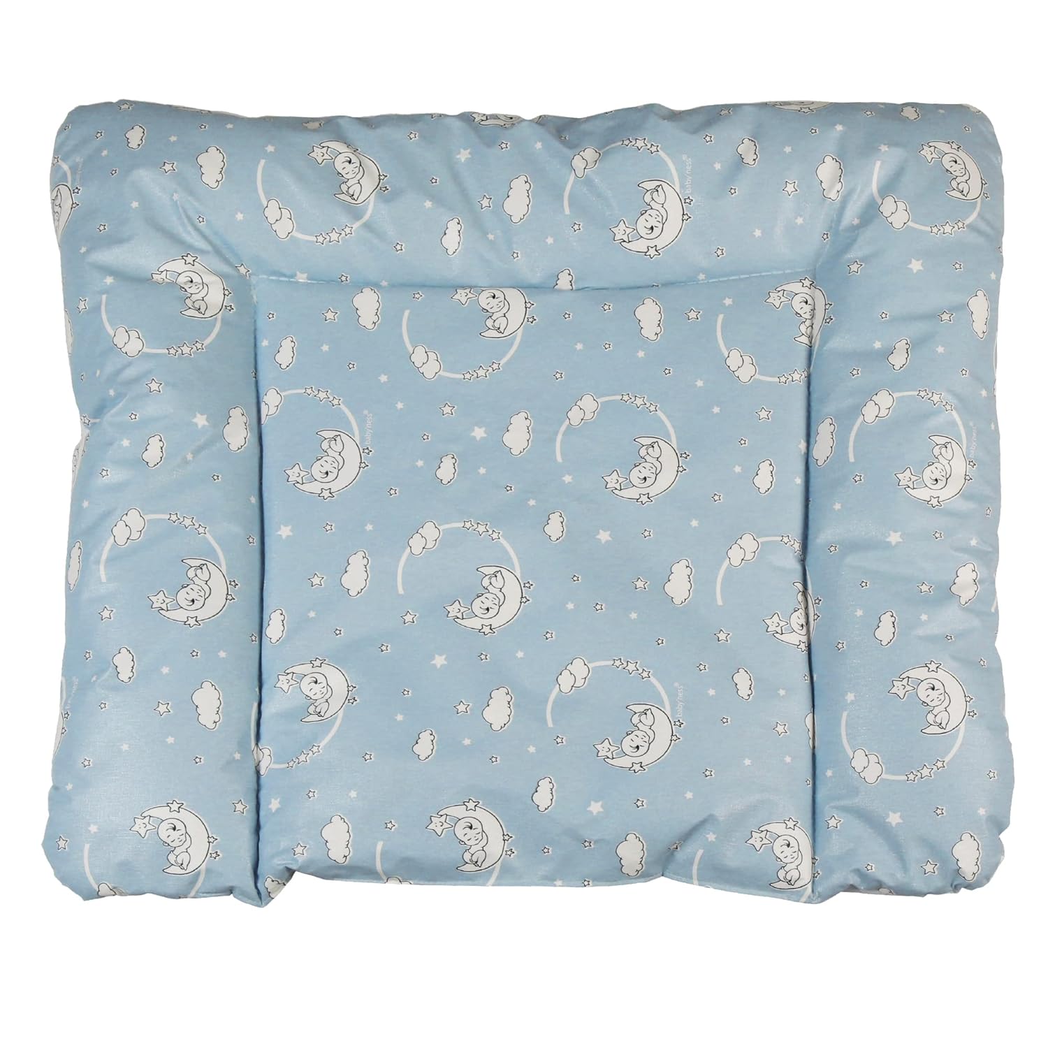 baby'ness Elyaf Dolgulu Pvc Alt Değiştirme Minderi, Sıvı Geçirmez, Leke Tutmaz, Aydede Desenli, Mavi, 75x85cm