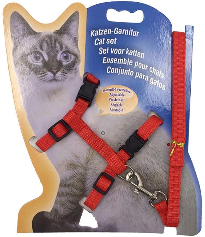 Ecoform Ayarlanabilir Kedi Gezdirme Tasması Lüx 120 cm Kırmızı