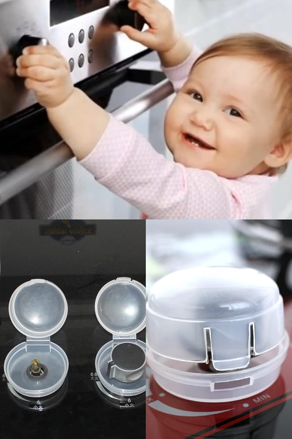 2 Adet Çocuk Bebek Koruma Ocak Gaz Fırın Düğmesi Güvenlik Kilidi