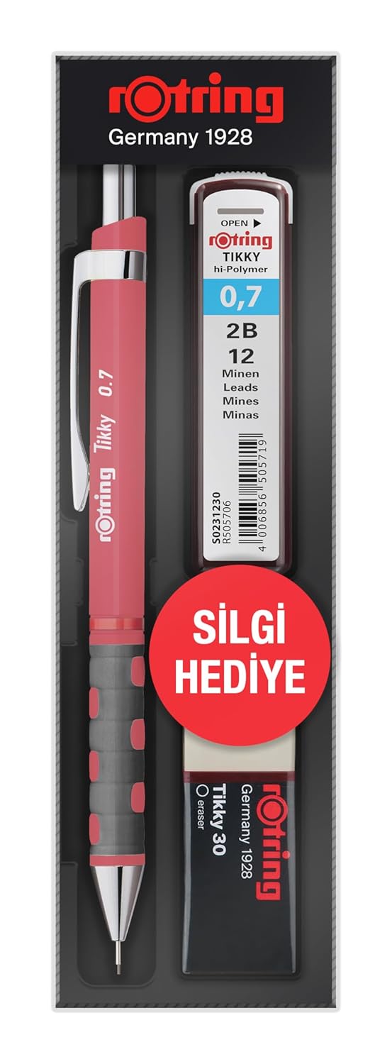 Rotring TIKKY Min Silgi 3'lü Okul Seti- 0.7 Gül kurusu