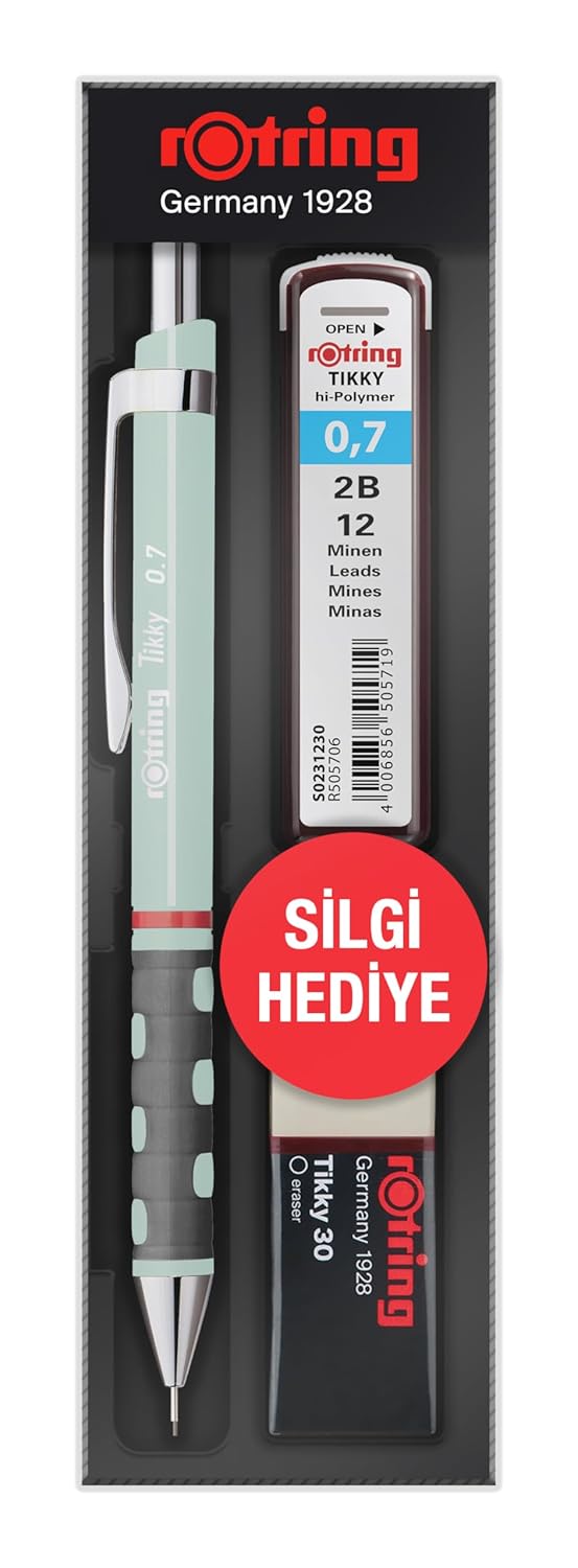 Rotring TIKKY Min Silgi 3'lü Okul Seti- 0.7 Opal Mavi