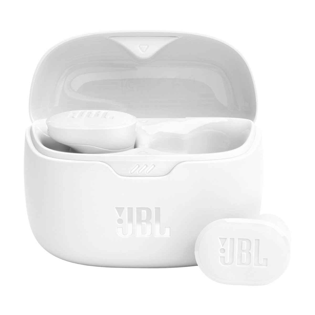 JBL Tune Buds, gürültü azaltma kablosuz kulaklık, Bluetooth 5.3, 48 saate kadar pil ömrü, hızlı şarj, JBL Pure Bass ses, beyaz
