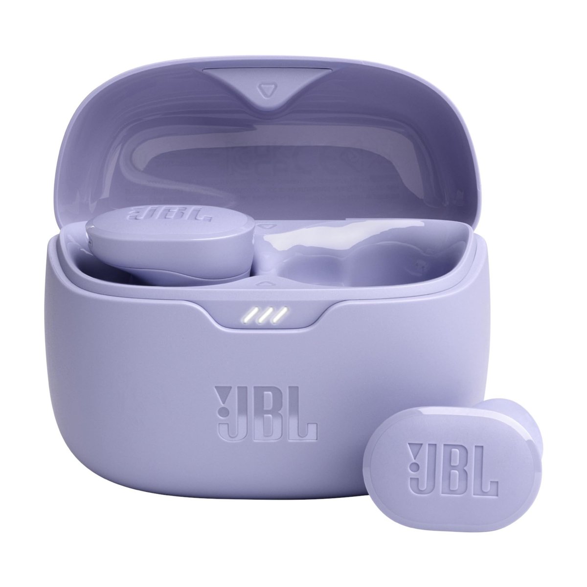 JBL Tune Buds, gürültü azaltma kablosuz kulaklık, Bluetooth 5.3, 48 saate kadar pil ömrü, hızlı şarj, JBL Pure Bass ses, mor