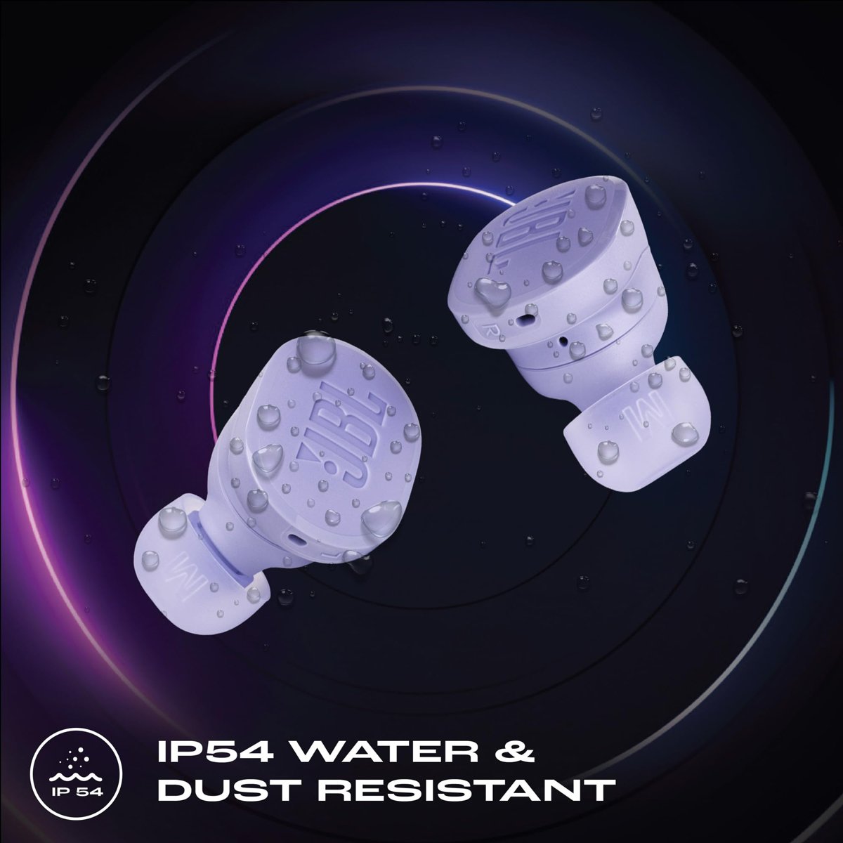 JBL Tune Buds, gürültü azaltma kablosuz kulaklık, Bluetooth 5.3, 48 saate kadar pil ömrü, hızlı şarj, JBL Pure Bass ses, mor