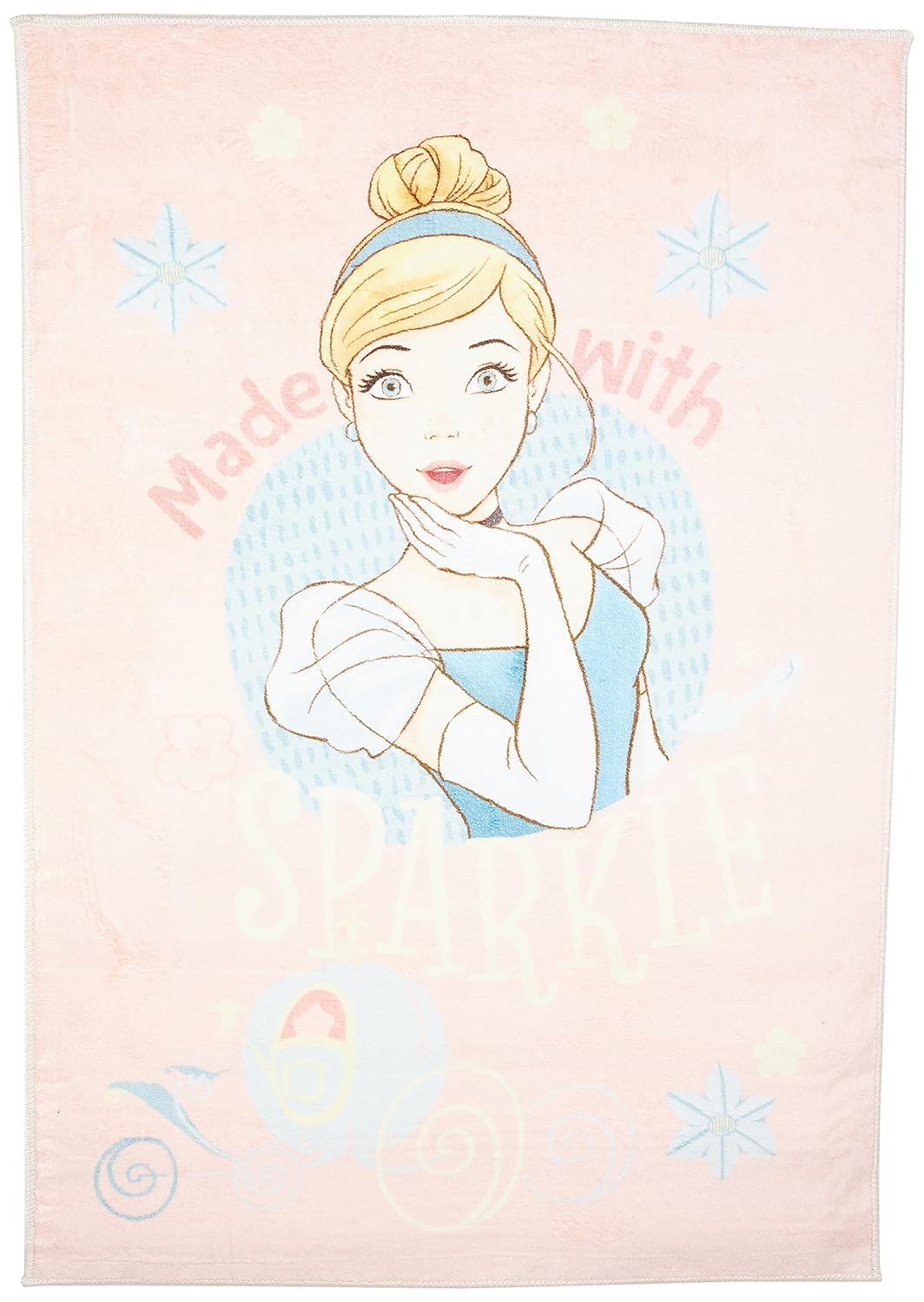 TAÇ Cindirella Sparkle Lisanslı Karakter Baskılı%100 Polyester Halı, Çok Renkli, 80x120 cm