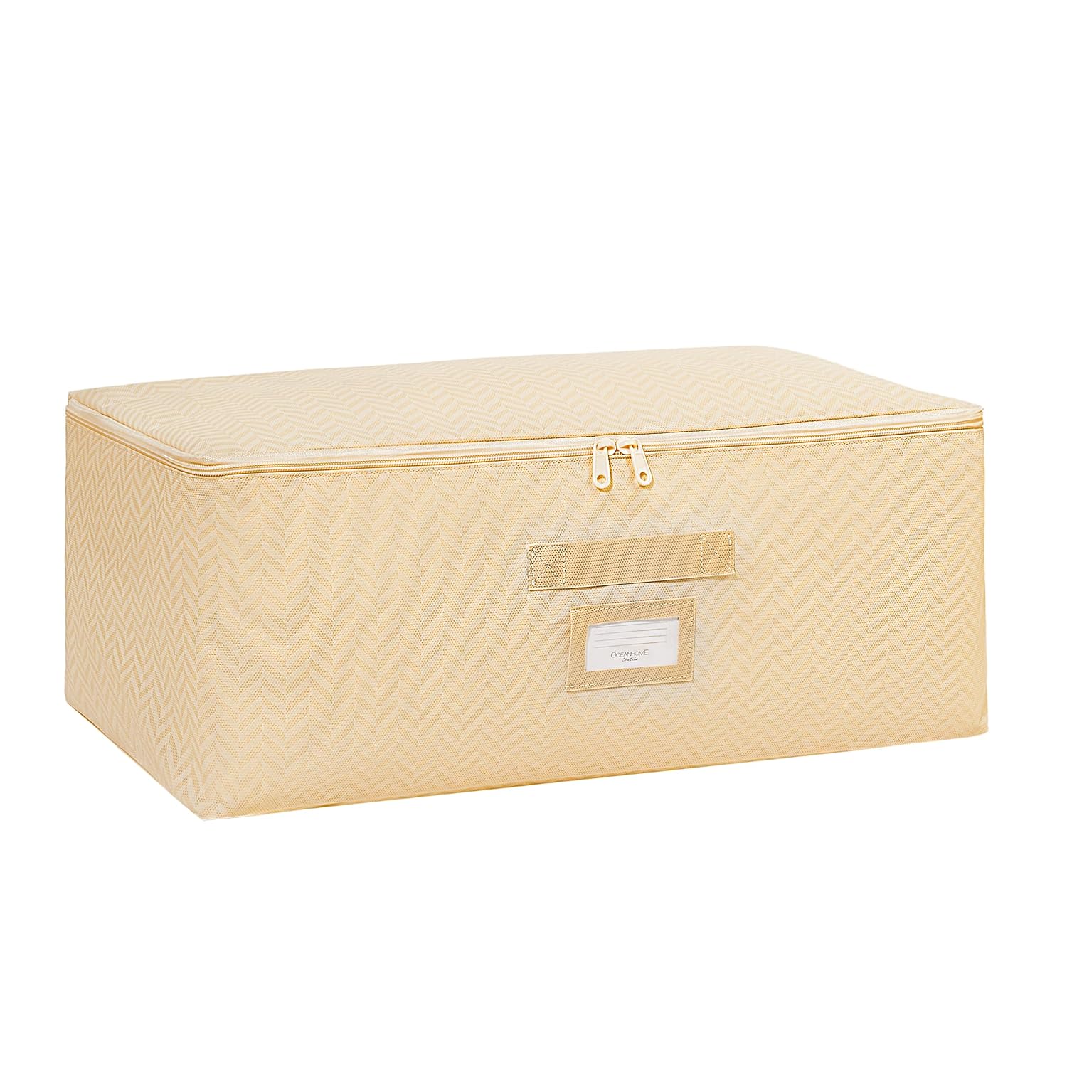 Ocean Home Textile Orta Boy Bej Balıksırtı Hurç 52 x 28 x 21 cm