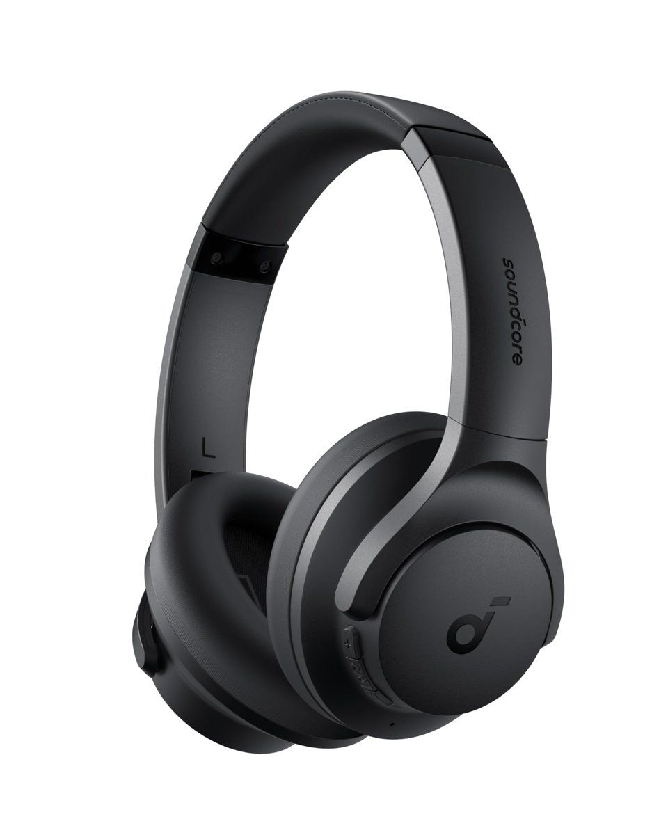 soundcore Anker Q20i kablosuz Bluetooth kulak üstü kulaklık, hibrit aktif gürültü önleme, ANC modunda 40 saat çalma süresi, yüksek çözünürlüklü ses, derin bas, uygulama ile kişiselleştirme (siyah)