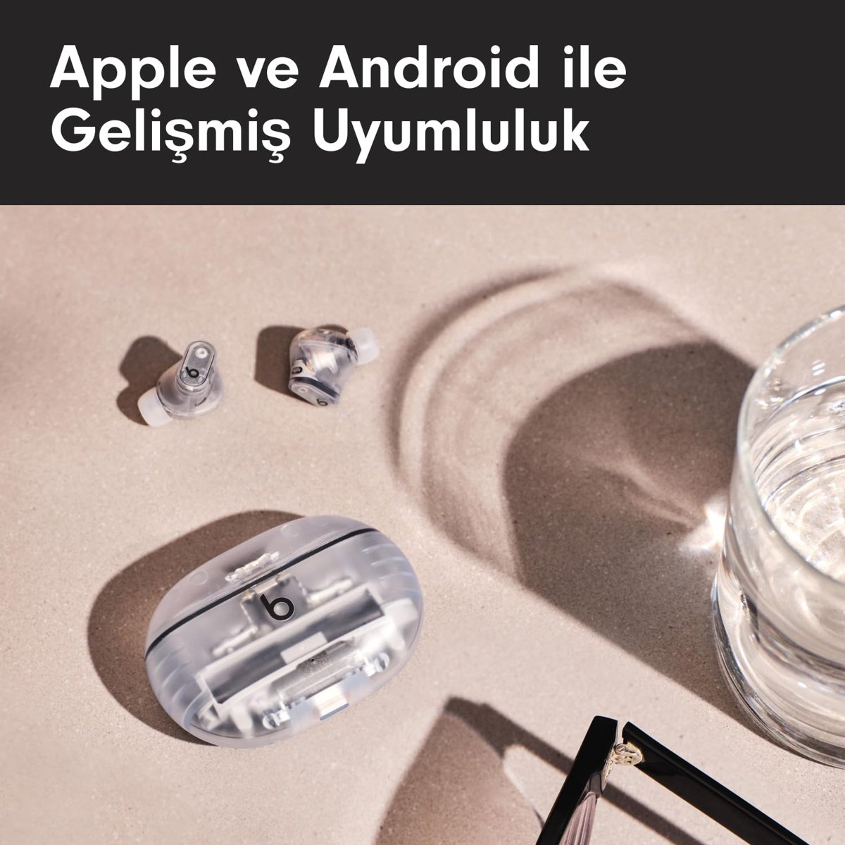Beats Studio Buds +| Gürültü Önleme Özellikli Gerçek Kablosuz Kulaklık, Apple ve Android ile Gelişmiş Uyumluluk, Yerleşik Mikrofon, Tere Dayanıklı Bluetooth Kulaklık - Krem