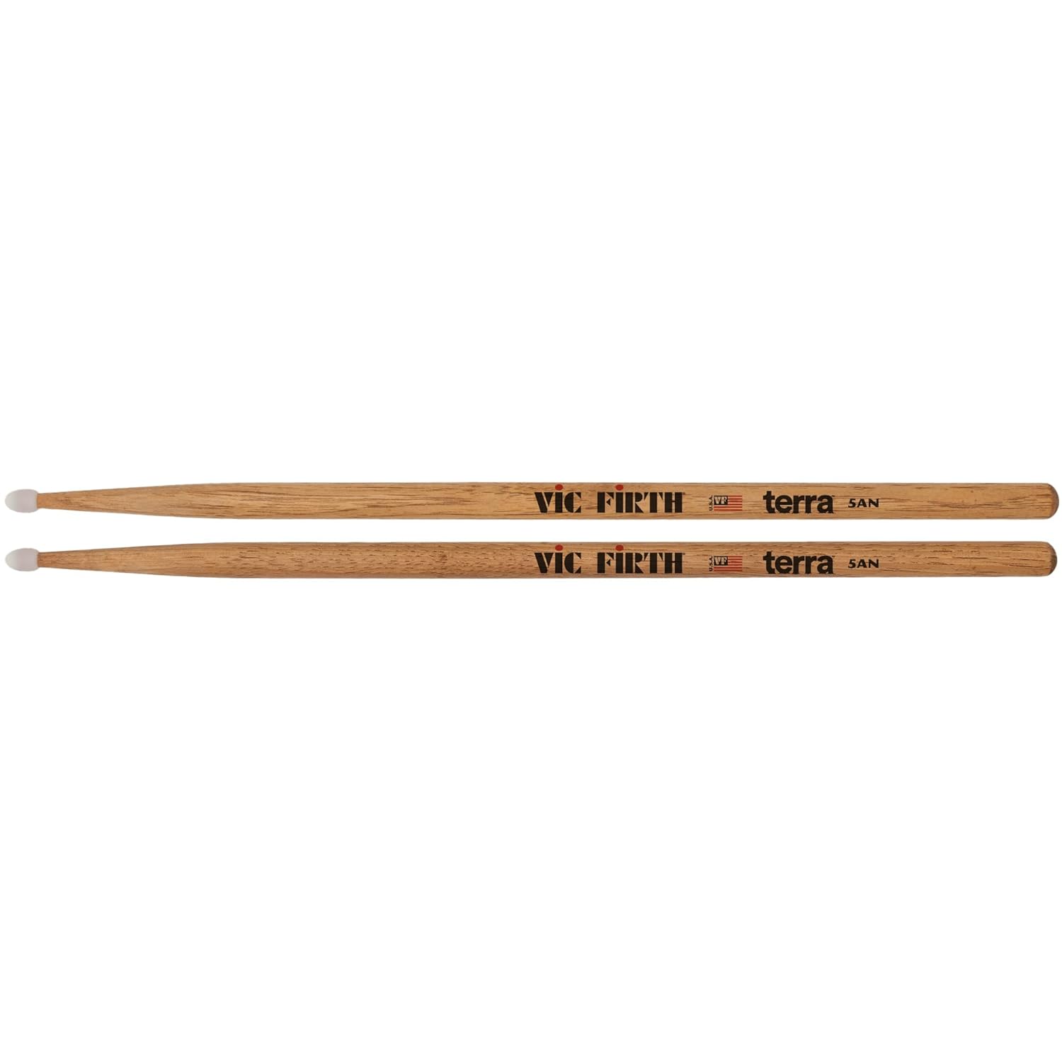 Vic Firth 5ATN Terra Ahşap Baget, Naylon Uç, 4 Çift Değerli Paket