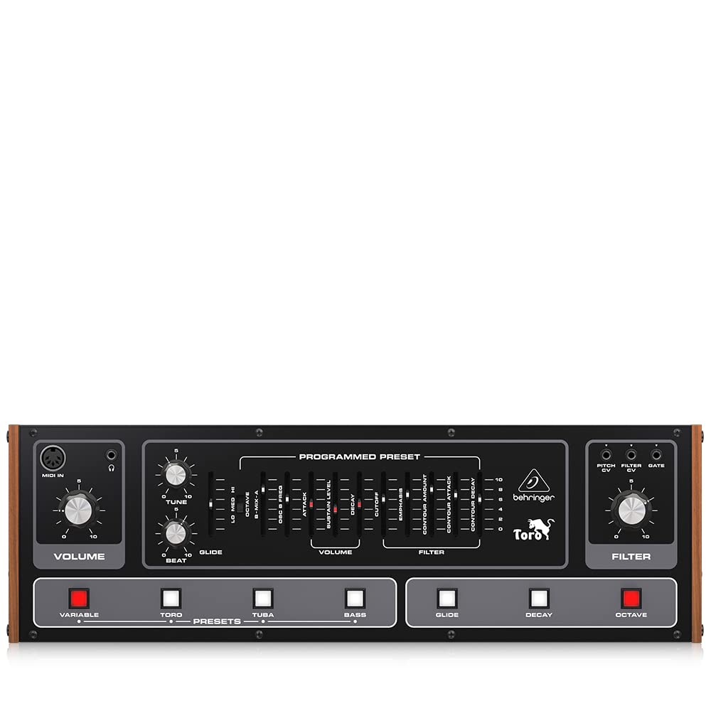Behringer Toro Classic Analog Bass Sentezleyici, 2 VCO'lu, Ladder Filtreli ve Ön Ayarlı, Eurorack formatında