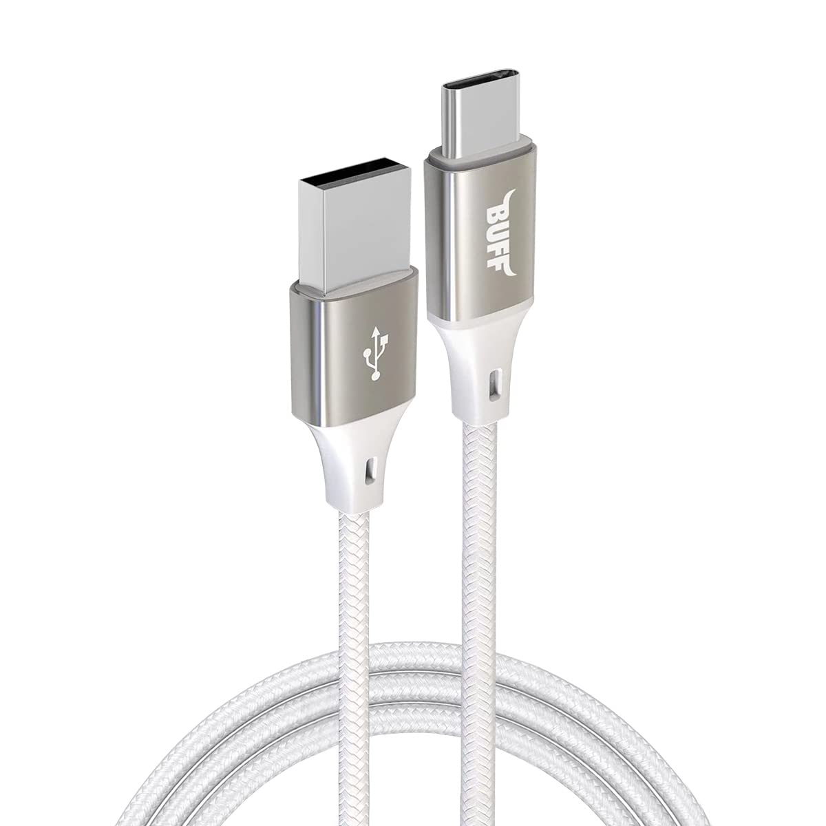 BUFF BL71 USB to Type-C 2.4A 1.2M Örgülü Data ve Şarj Kablosu (Beyaz)
