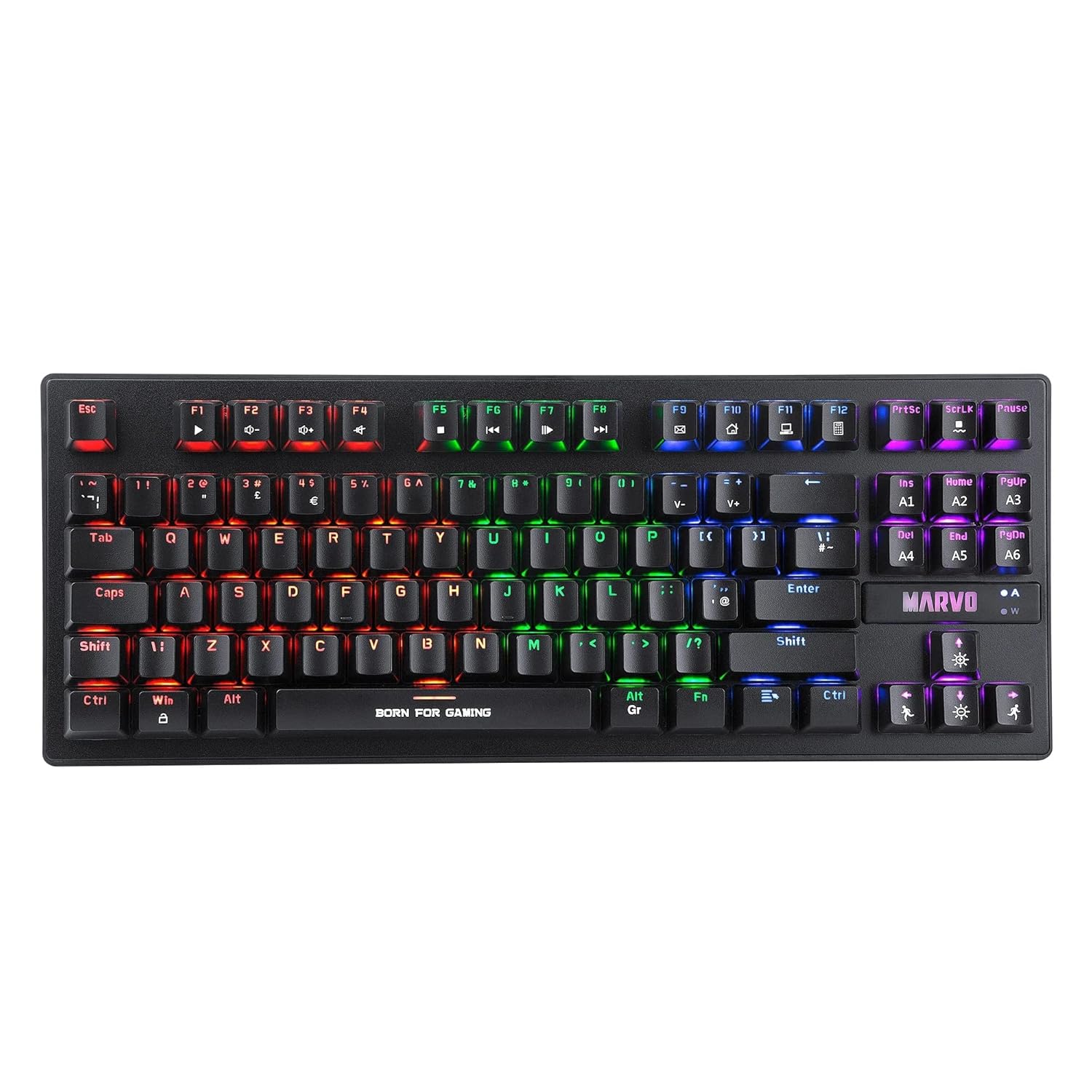 Marvo KG901 TR Wired Jixian Blue Switch TKL Rainbow Mekanik Gaming Keyboard