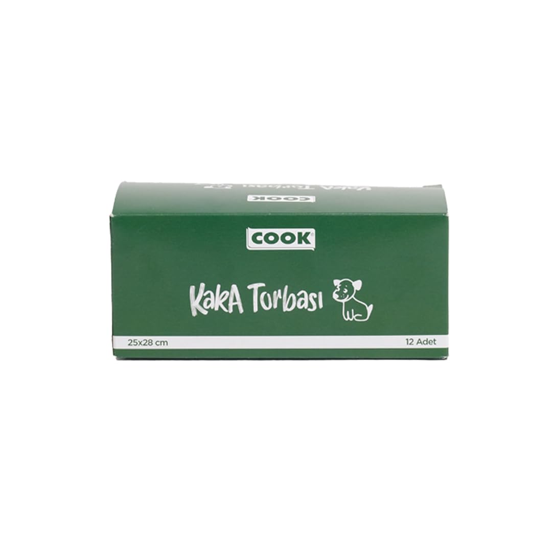 Cook Kaka Torbası, 12 Rulo x 30 Torba, 360 Adet, Elma Kokulu, Yeşil