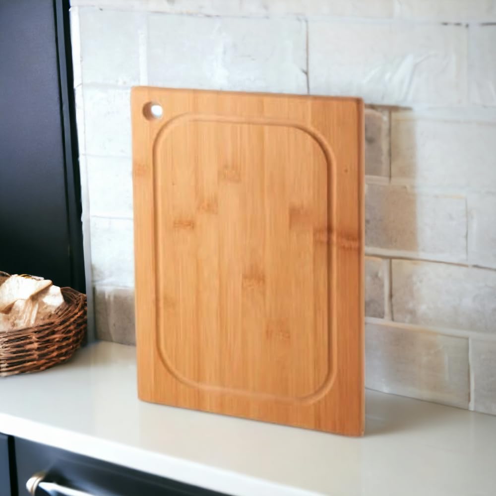 Deconox Bambu Kesme Tahtası Antibakteriel Yıkanabilir Doğrama Tahtası Dikdörtgen 30x20 CM Orta Boy