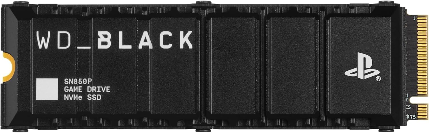 WD_BLACK 2TB SN850P NVMe M.2 SSD PS5 Konsolları için Resmi Lisanslı Depolama Genişletmesi, 7.300MB/s'ye kadar, soğutucu ile - WDBBYV0020BNC-WRSN (Türkiye Garantili)